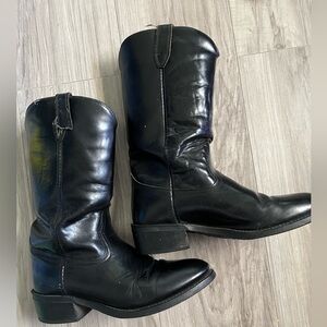 Vulcan Oil Resistant Black Leather Cowboy Boots
